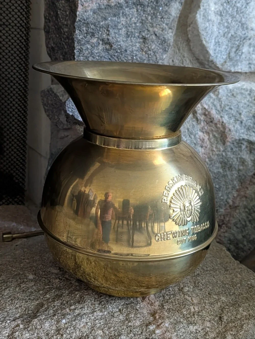 VINTAGE BRASS SPITTOON redskin chewing tobacco - Picture 2 of 7